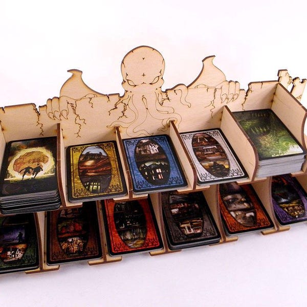 Portatarjetas para Arkham Horror, Eldritch Horror Game, Organizador de Tarjetas, Dispensador de Tarjetas, Expositor de Naipes, Juegos de Cthulhu Realm