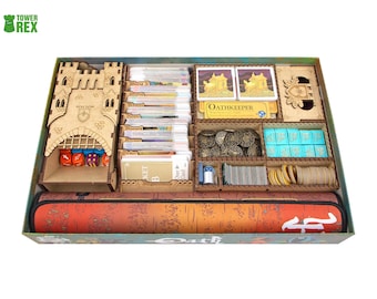 Organizer for Oath + Kickstarter Upgrades + Dice Tower, Storage Insert for Oath Board Game, Accessory Upgrade, Gift for Board Gamers