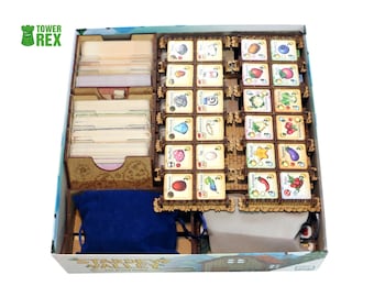 Organizer voor het Stardew Valley-bordspel, houten opbergoplossing voor kaarten en fiches, compatibel met Stardew Valley.