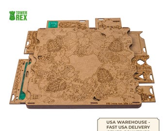 Advent Calendar with Board Game Accessories, 12 days Countdown Mystery Box, Laser Cut Custom Puzzle, Token, Dice tray, Nerdy Gifts