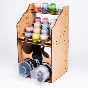 Spray Can and Primer Storage with Paint Rack 34mm Bottles, Spray Paint Holder, Paint Organizer, Hobby Paint Storage, Paint Station