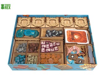 Organizer for Creature Comforts Kickstarter Edition, Wooden Insert Compatible with Board Game, Storage Solution, Board Game Upgrade Gift