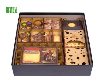 Organizer für Mäuse und Mystiker, Holzeinsatz mit Würfelturm, Aufbewahrungsbox für Mäuse und Mystiker, Upgrade für Brettspielzubehör, Nerdy-Geschenke