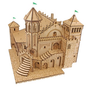 Het terrein van het kasteel van de koning, Fantasy-terrein, 28 mm-terrein, Dorpsterrein, RPG, Dungeons & Dragons, Pathfinder, Gevechtsterrein, TTRPG