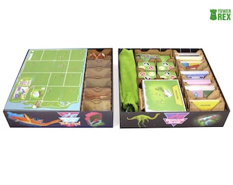 Opbergvak voor Dinosaur Island + uitbreidingen, houten inzetstuk compatibel met bordspel, upgrade voor opbergoplossing