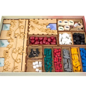Organizer for Wingspan Asia, Storage Insert Compatible with Board Game or with Tokens, Board Game Accessories Upgrade, Tabletop Gamer Gift