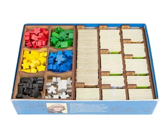 Carcassonne organizer | Wood insert for Carcassonne + expansions board game | Storage solution | Boardgame insert | Boardgame organizer