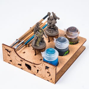 Miniature Paint Rack, Hobby Paint Storage, Paint Station with Paint Pot Holder, Hobby Workstation, Paint Brush Holder