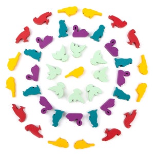 Player Birds Tokens for Wingspan Board Game from TowerRex, Wooden Bird Meeples Compatible with Wingspan, Accessories Upgrade, Halloween Gift