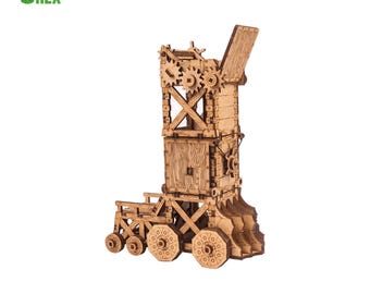 Siege Tower Terrain for DnD and TTRPG, 28mm Fantasy Siege Engine, Modular Castle Siege Terrain for Dungeons and Dragons and Wargaming