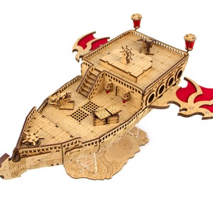 Flying Ship Terrain, Spelljammer DnD, Pathfinder, 28mm Terrain TTRPG, Dungeons and Dragons Scatter Terrain, Dungeon Master DM Gift