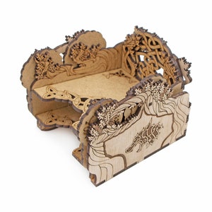 Sylvan Kartenhalter für Brettspiele mit integriertem Zähler, Kartendeckhalter, Sperrholz-Kartenspender, Brettspielgeschenk, HP Dial Counter