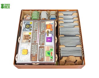 Organizer for Terraforming Mars + Turmoil, Colonies, Prelude & Venus Next, Wooden Insert Compatible with Board Game