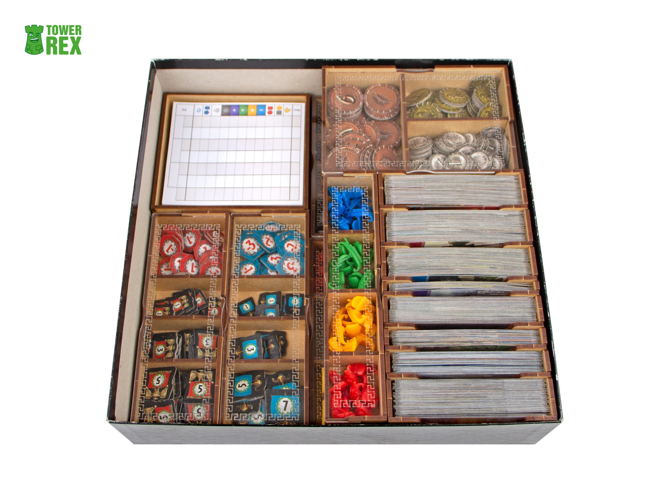 SMONEX 7 Wonders organizer Compatible with 7 Wonders 2nd Edition board game  and