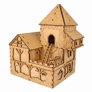 Terreno D&D "Guard's House" per miniature in scala 28 mm, Dungeon and Dragons, set di terreni per villaggio o città RPG, regalo per DM, regalo per giocatori da tavolo