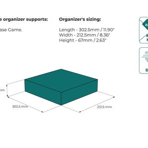 Organizer for Golem + Free Dice Tower. Needs base game box to be placed in. This Storage insert is an awesome hobby gift idea for game geek. Wooden laser cut accessory is perfect addition to board game party. Only trays without any components.