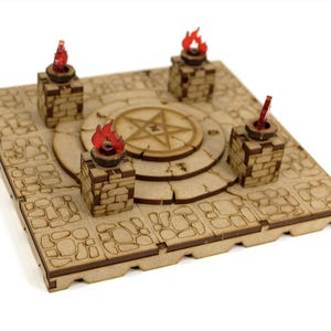 Dungeons and Dragons Terrain Dark Altar. Medieval building scenery terrain pieces 28mm figures scale. Awesome DnD play battle mat. Unpainted extension for your D and D battle map. Immersive hobby cheap gift for geeks. DnD tabletop accessory for GM