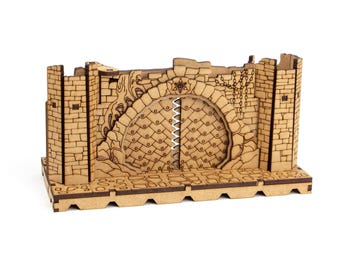 Big sliding Gate Fantasy Terrain, 28mm Terrain, Dungeon Terrain, RPG, Dungeons & Dragons
