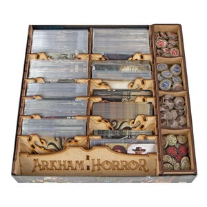 Organizador para Arkham Horror LCG + Expansões, Insert para Jogo de Cartas Arkham Horror, Armazenamento para até 8 Pacotes de Mitos, Organizador de Jogo de Tabuleiro