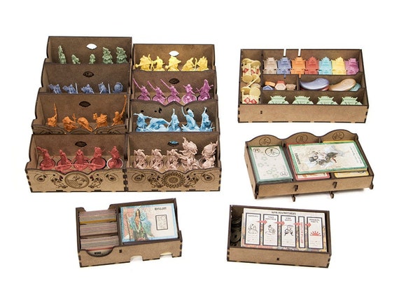 Rising Sun All-in Organizer, Insert for Rising Sun Kickstarter Board Game,  Rising Sun All Expansions Kickstarter Upgrades 