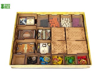 Organizer for Lords of Waterdeep + Scoundrels of Skullport Expansion, Insert Compatible with Board Game, Nerdy Gifts