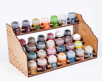 Miniature Paint Rack for 34mm Bottles, Citadel Paint Rack, Acrylic Paint Holder, Paint Organizer, Hobby Desk Organizer