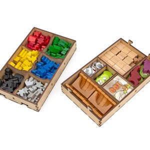 Organizer for Carcassonne 2019 and earlier + Expansions. Traders & Builders, The Tower, The Princess & the Dragon. Can store only 2 expansions with 2020 version. Needs game box. This insert is an awesome hobby gift idea for game geek. Game Accessory