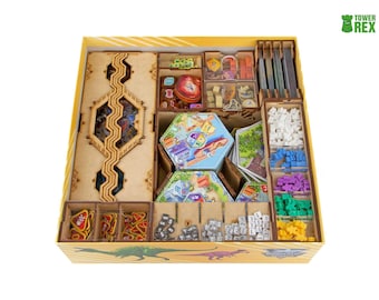 Organizer for Dinosaur World All-In, Wooden Insert Compatible with Base Game & Expansions, Storage Solution, Board Game Upgrade