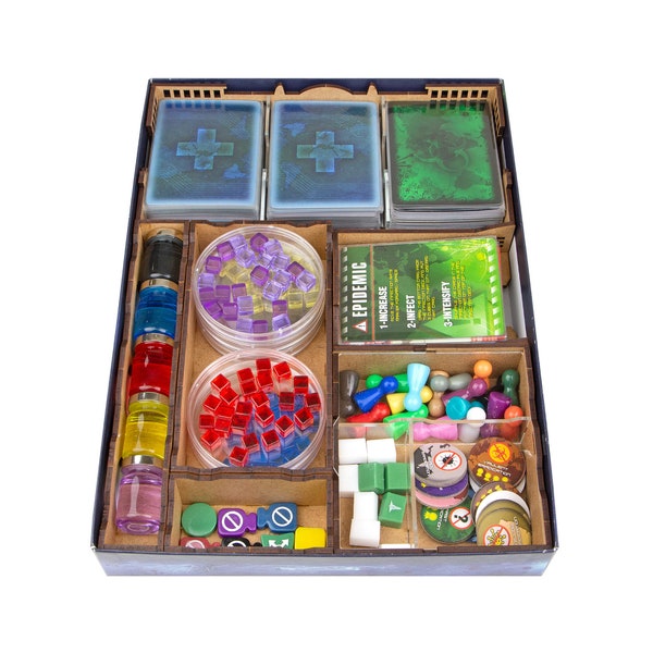 Pandemic + All-In Organizer, Insert voor Pandemic Bordspel & Tokenbundel, Pandemic + Alle uitbreidingen Organizer Upgrade