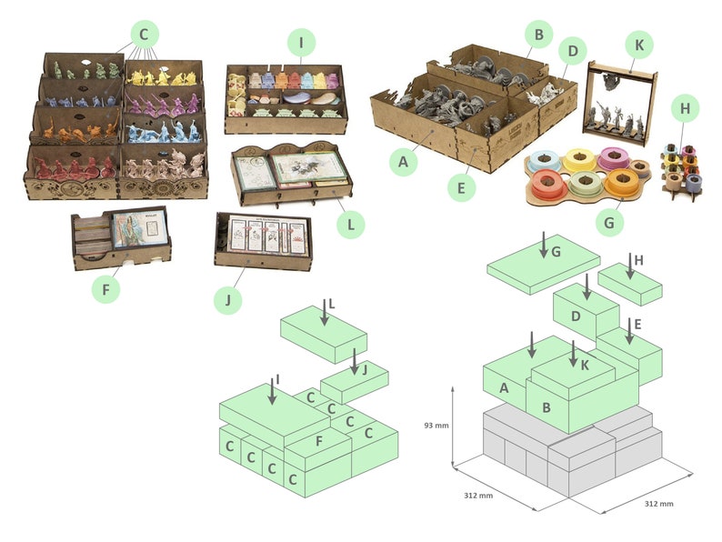 Rising Sun All Expansions Organizer Wooden Insert for Etsy