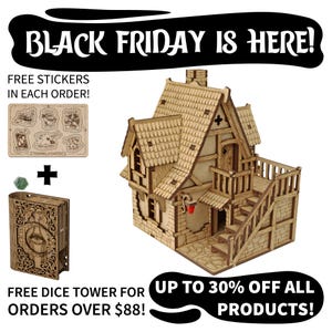 Big House DnD Terrain, 28mm Scale Miniature Village Terrain for Dungeons & Dragons, RPG, Dungeon Master Gift, Tabletop Gamer Gift