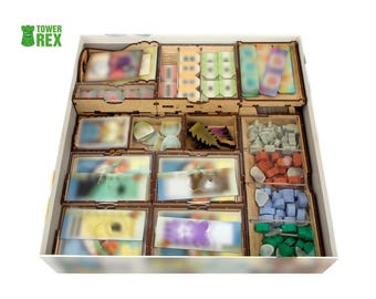 Organizer Compatible with Bitoku, Insert for Bitoku, Wooden Tray, Storage Box Upgrade, Board Game Accessory, Gift for Board Gamers