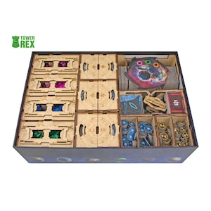 Organizer for Twilight Imperium 4Ed + Prophesy of Kings Expansion, Storage Insert Compatible with Board Game, Tabletop Gamer Gift Accessory