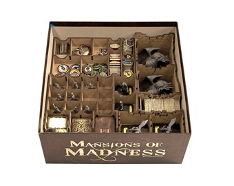 Horror Mansion's Organizer | Wooden Storage Solution Upgrade for Mansions of Madness | Compatible with Mansions of Madness Board Game