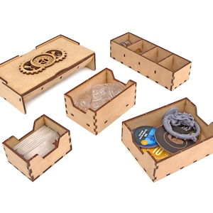 Organizer for Scythe Legendary Box + Expansions. Invaders from Afar, The Rise of Fenris, The Wind Gambit. Needs base game box. This Storage insert is an awesome gift for geek and perfect accessory to board game party. Only trays without components