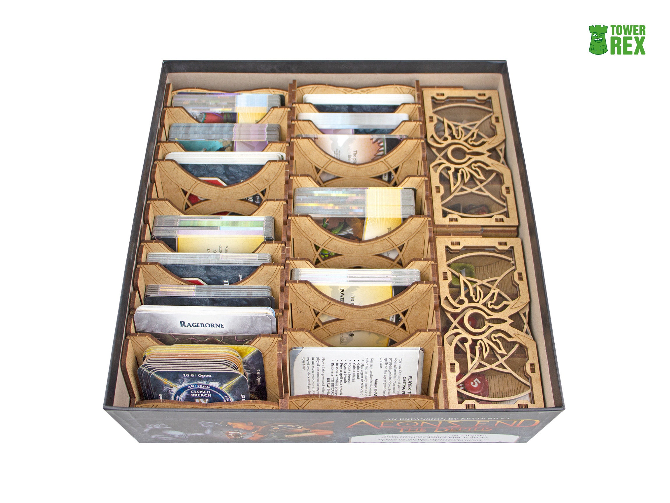Organizer for Aeons' End + Expansions (up to 5), Storage Insert Compatible with Aeons' End Board Game, Tabletop Gamer Gift Accessory