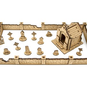 Terreno de Cripta del Cementerio para DnD, terreno modular en miniatura a escala de 28 mm para Dungeons and Dragons, TTRPG, regalo para Dungeon Master, regalo de San Valentín
