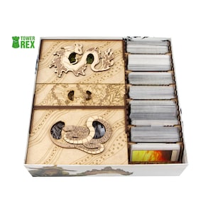 Organizer for Spirit Island + Jagged Earth, Branch&Claw Expansions, Storage Insert Compatible with Board Game, Tabletop Gamer Gift