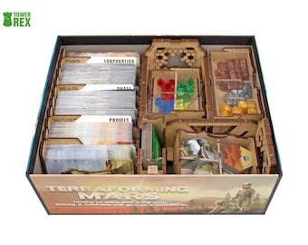 Organizer voor Terraforming Mars Ares Expedition, houten opbergoplossing, compatibel met promokaarten, bordspel upgrade