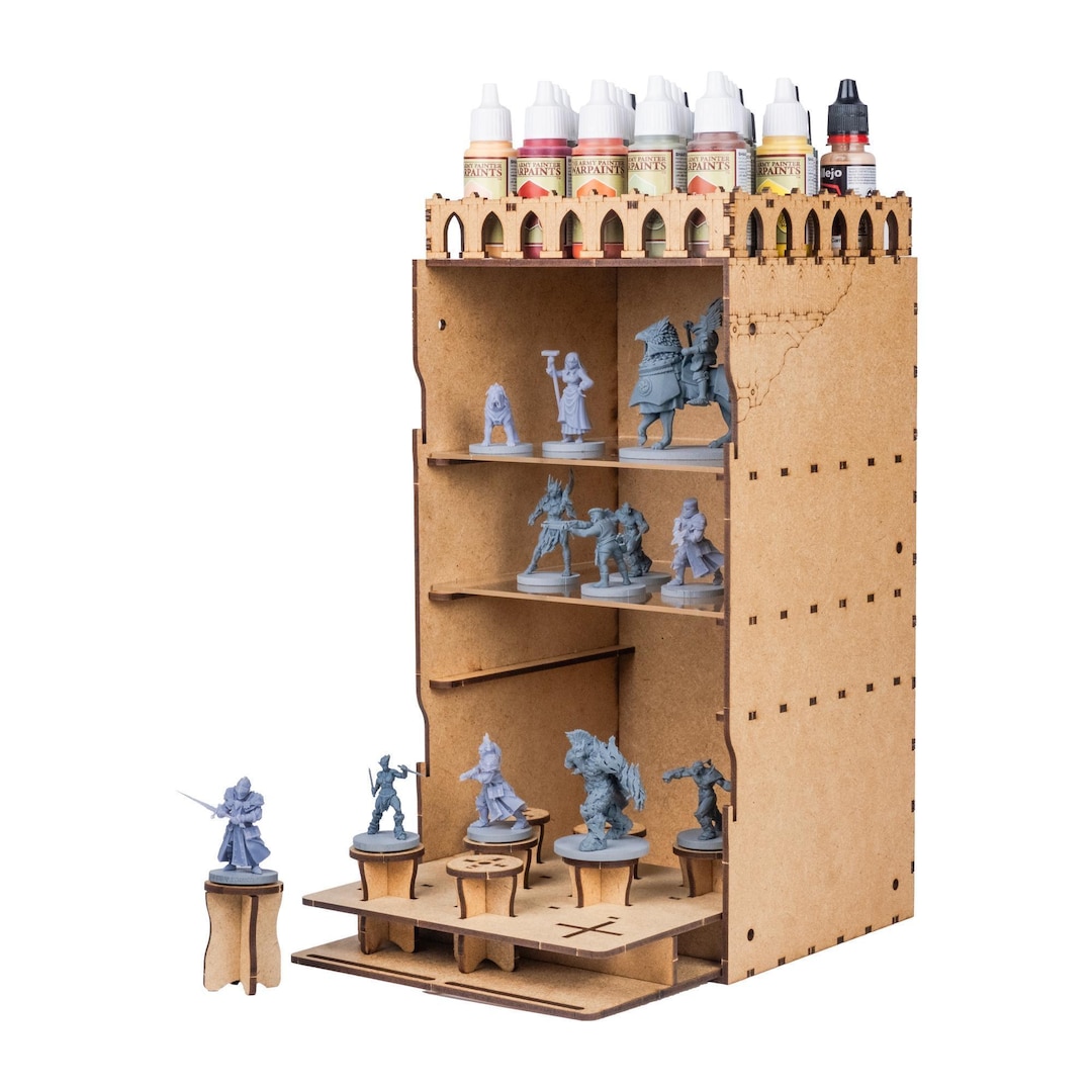 Miniature Display Shelf, Paint Rack, Miniature Stand With Paint Pot ...