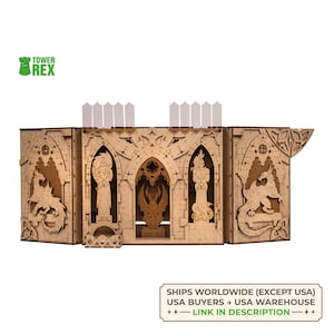 DnD DM Screen Dragonheart with Dice Tower, Initiative Tracker, HR tracker, Dungeon Master Screen for Role Playing Games, Nerdy Gifts