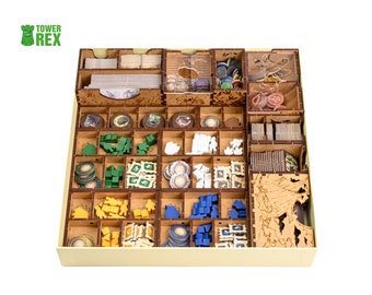 Darwin's Journey Organizer, Darwins Journey Wooden Insert, Board Game Storage Box, Game Upgrade Laser Cut Tray, Geek Gift Accessories