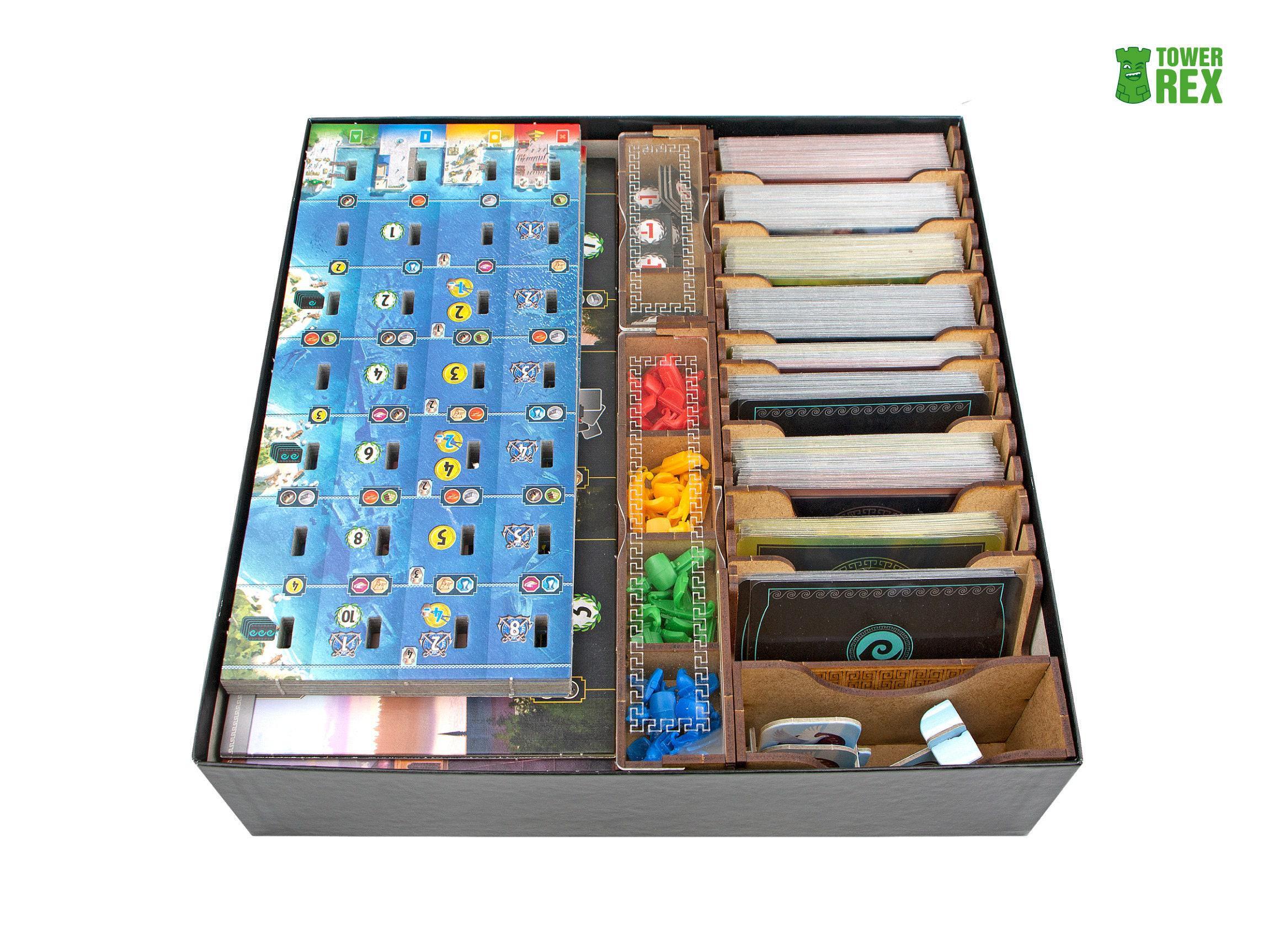 Organizer for 7 Wonders 2nd Edition, 7 Wonders Insert for Cities, Armada & Leaders Expansions, Board Game Upgrade