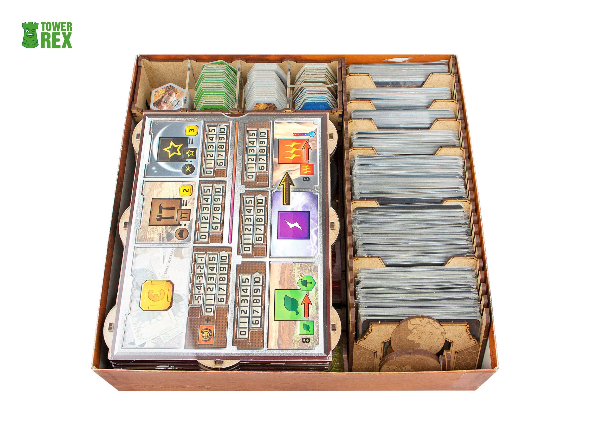 Organizer for Terraforming Mars + Turmoil, Colonies, Prelude, Venus Next Expansions, Insert Compatible with Board Game, Tabletop Gamer Gift