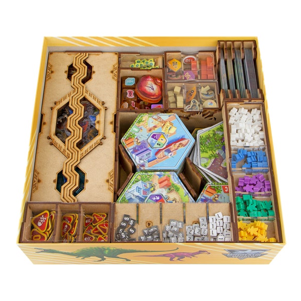 Dinosaur World All-In Organizer, Insert for Dinosaur World Board Game, Dinosaur World + Expansions Storage Solution