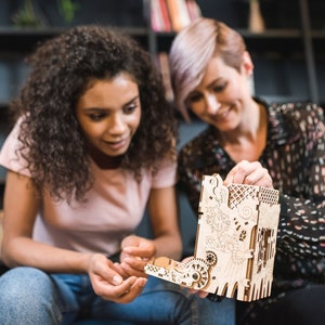 Steampunk Dice Tower is an awesome hobby gift idea for game geek. Wooden laser cut dice roller is perfect addition to board game party. Level up your experience with towerrex accessories. Only tray without any dice