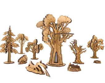 Mystery Forest, DnD Terrain, 28mm Terrain for Dungeons & Dragons, RPG, Scatter Fantasy Terrain for Village, Nerdy Gifts