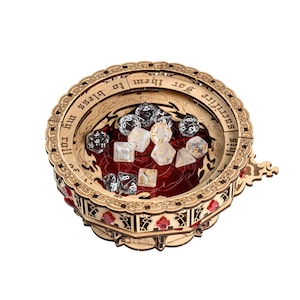 God's Grail Dice Jail is an awesome hobby gift idea for game geek. Wooden laser cut dice tray is perfect addition to board game party. Level up your experience with towerrex accessories. Only dice storage box without any dice. Not for metal dice