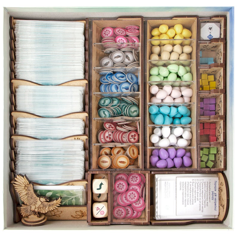 Wingspan organizer All Expansion Wood insert for Wingspan Etsy