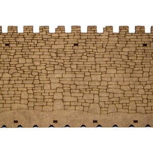 Dungeons and Dragons Terrain Fortress Wall. Medieval building scenery 28mm figures scale. Awesome DnD play mat. Unpainted extension for your D and D battle map. Immersive hobby cheap gift idea for geeks. DnD tabletop accessory for GM